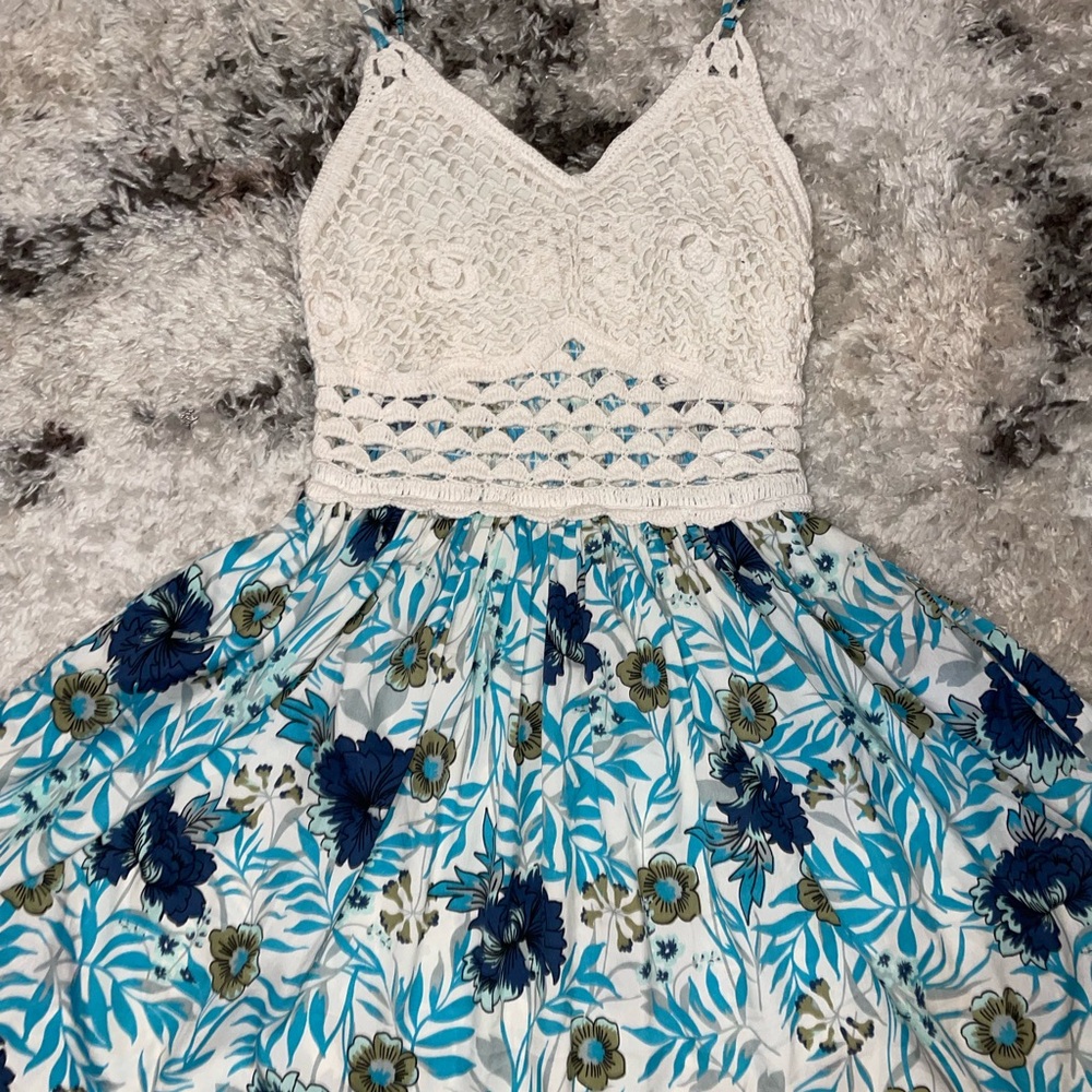 Marshalls Blue and White Floral Kids Dress